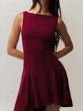 High-Low Round Neck Sleeveless Dress - Trendsi - Flyclothing LLC