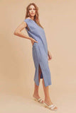 Aemi + Co Side Slit Round Neck Sleeveless Midi Dress - Trendsi - Flyclothing LLC