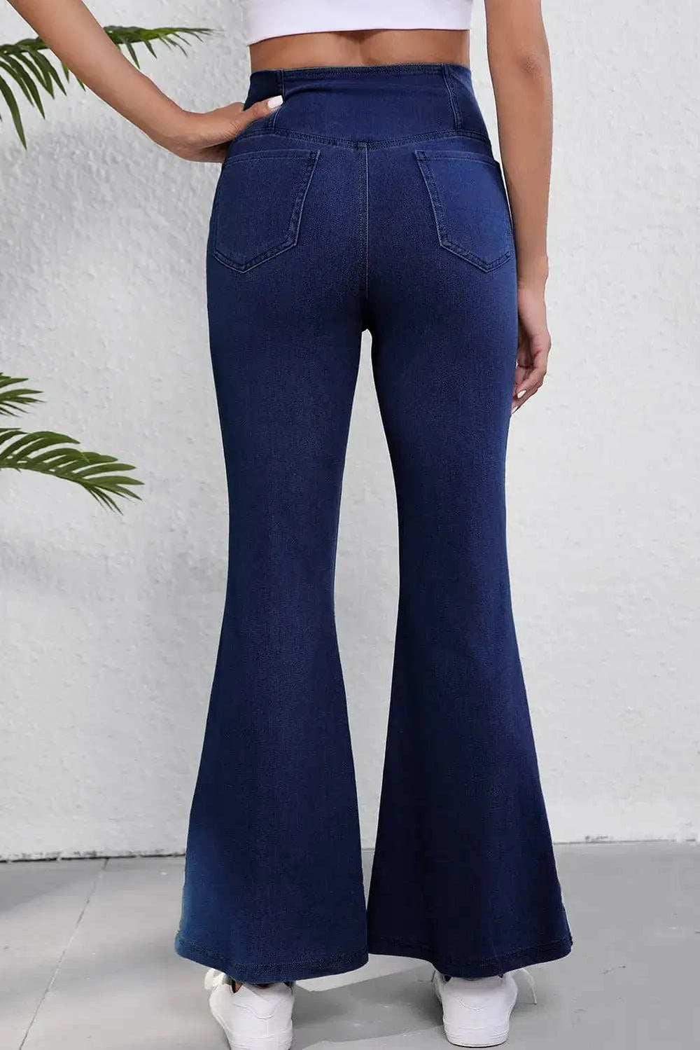 Asymmetric Waist Flare Jeans - Trendsi - Flyclothing LLC
