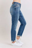 Judy Blue Full Size Mid Rise Skinny Cuff Jeans with Pockets Plus Size - Trendsi - Flyclothing LLC