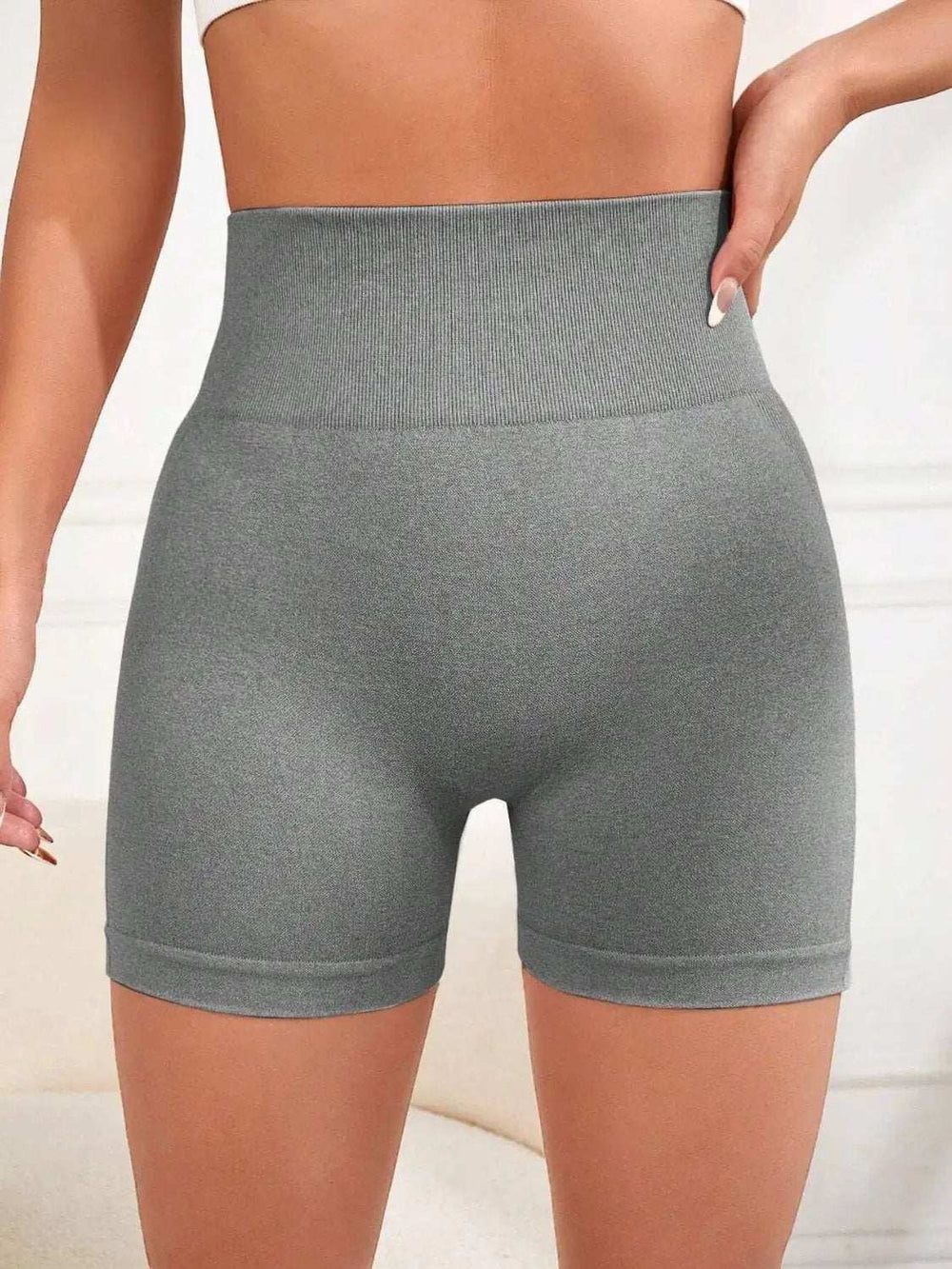 High Waist Active Shorts - Trendsi - Flyclothing LLC