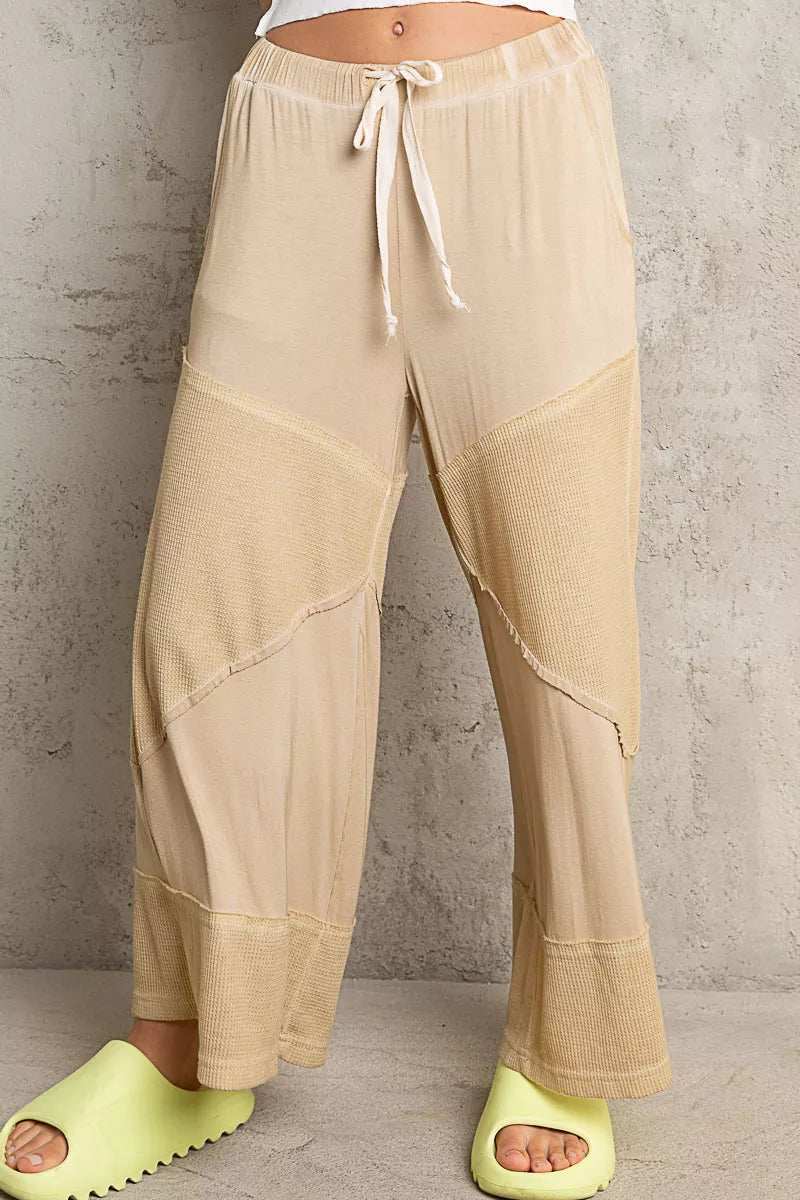 POL Elastic Waistband Wide Leg Pants with Drawstring - Trendsi - Flyclothing LLC