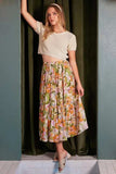 Mittoshop Flower Print Elastic Waist Tiered Skirt - Trendsi - Flyclothing LLC
