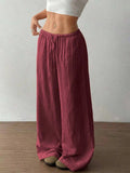 Wide Leg Drawstring Casual Pants - Trendsi - Flyclothing LLC