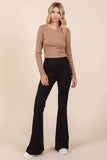 Mittoshop Stretchy Soft Elastic Waist Flare Pants - Trendsi - Flyclothing LLC