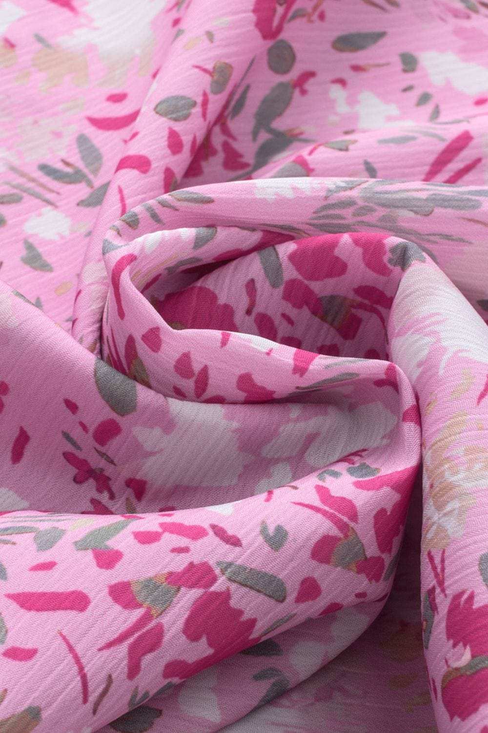 Floral Half Button Round Neck Short Sleeve Blouse - Trendsi - Flyclothing LLC