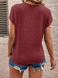 Full Size Lace Detail V-Neck Short Sleeve T-Shirt - Trendsi - Flyclothing LLC