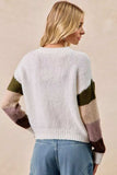 BiBi Flower Color Block Sweater - Trendsi - Flyclothing LLC