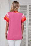 Color Block Round Neck Knit Top - Trendsi - Flyclothing LLC