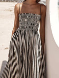 Smocked Striped Square Neck Cami Dress - Trendsi - Flyclothing LLC