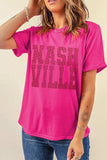 NASHVILLE Round Neck Short Sleeve T-Shirt - Trendsi - Flyclothing LLC