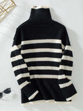 Buttoned Striped Long Sleeve Sweater - Trendsi - Flyclothing LLC