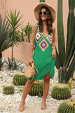 Geometric V-Neck Spaghetti Strap Cover Up Dress - Trendsi - Flyclothing LLC