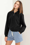 HYFVE Half Zip Drop Shoulder Sweatshirt - Trendsi - Flyclothing LLC