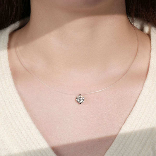 1 Carat Moissanite 925 Sterling Silver Necklace - Trendsi - Flyclothing LLC