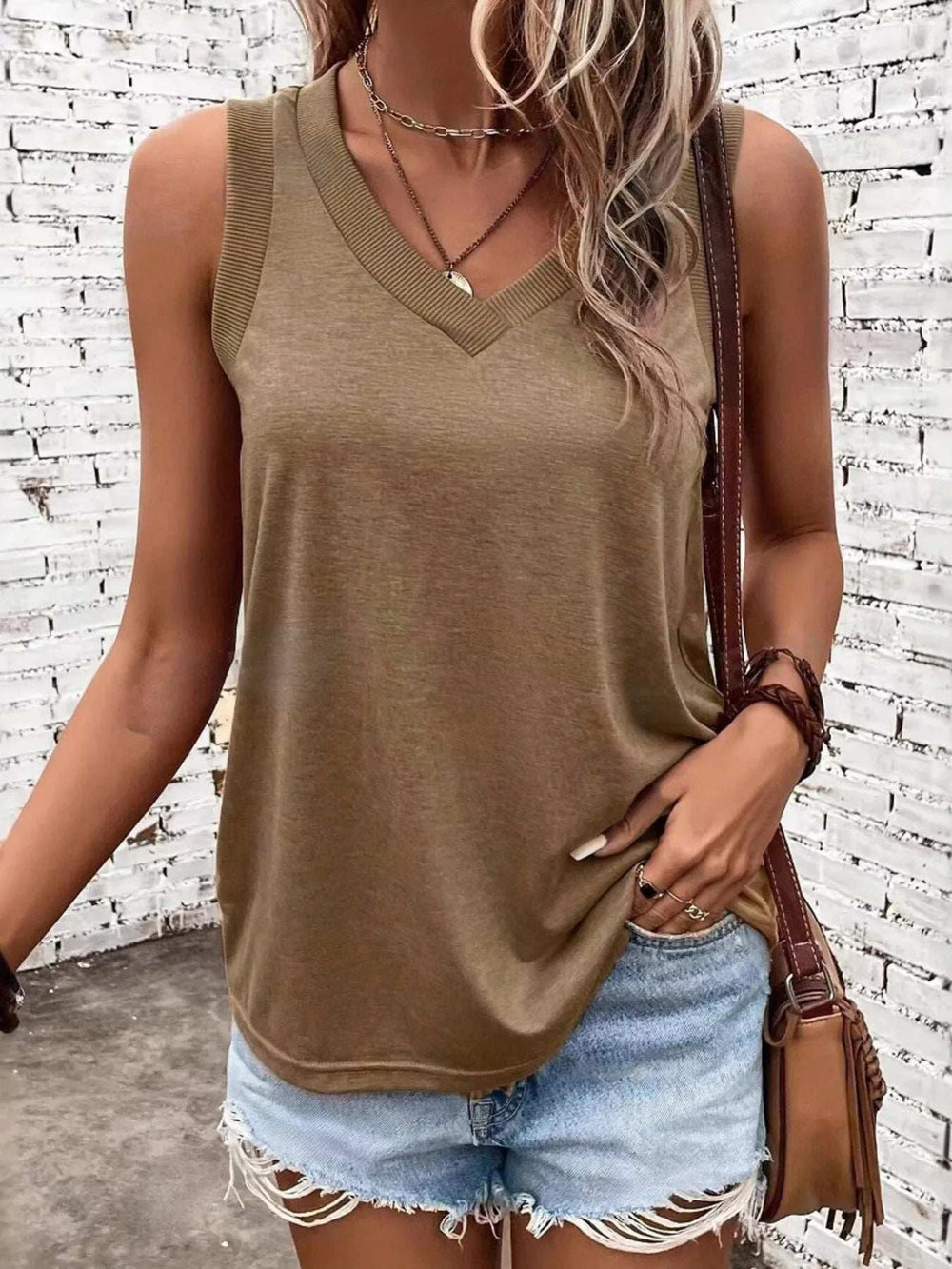 V-Neck Tank - Trendsi - Flyclothing LLC