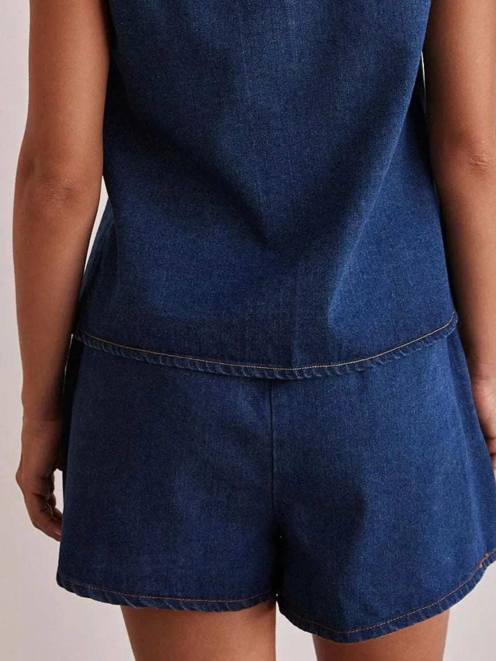 Elastic Waist Denim Shorts - Trendsi - Flyclothing LLC