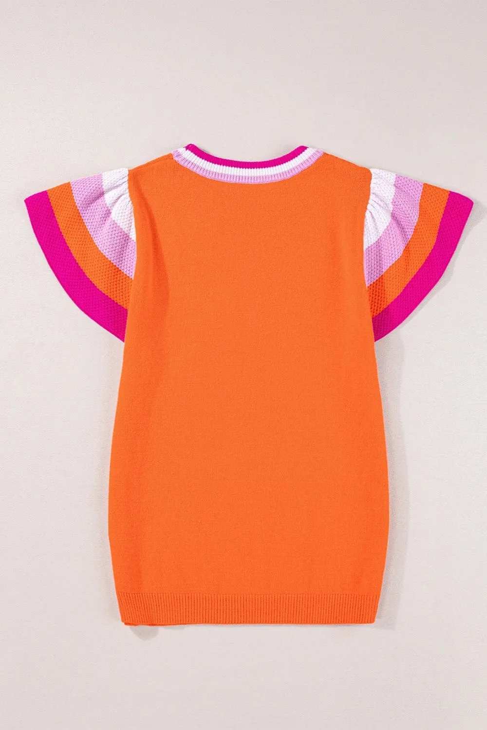 Color Block Round Neck Knit Top - Trendsi - Flyclothing LLC