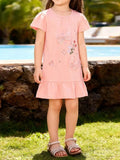 Children's Ruffled Hem Short Sleeve Dress - Trendsi - Flyclothing LLC