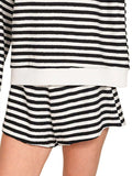 Zenana Striped Long Sleeve Top and Shorts Set - Trendsi - Flyclothing LLC