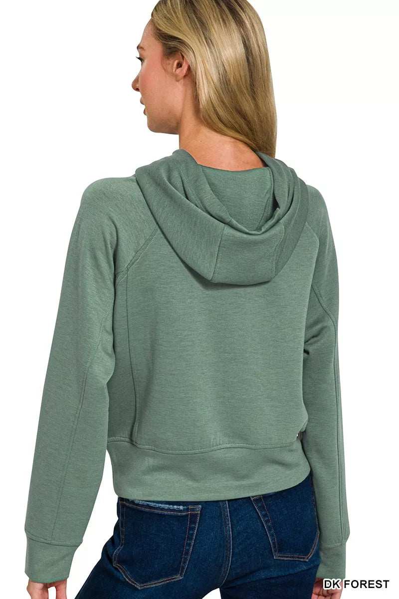 Zenana Drawstring Scuba Hoodie - Trendsi - Flyclothing LLC