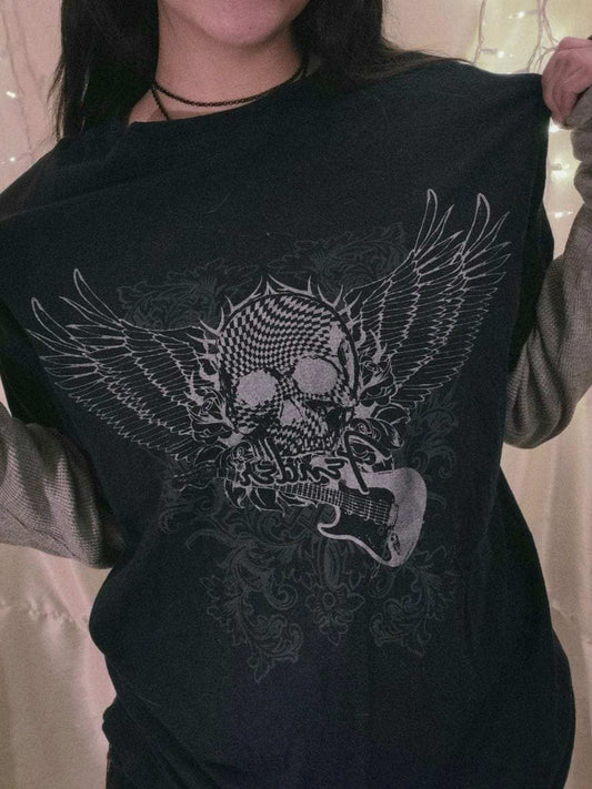 Graphic Round Neck Short Sleeve T-Shirt - Trendsi - Flyclothing LLC