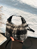 Fuzzy Polyester Mini Handbag with Zipper - Trendsi - Flyclothing LLC