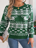 Christmas Element Round Neck Long Sleeve Sweater - Trendsi - Flyclothing LLC
