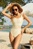 Ruched Wide Strap One-Piece Swimwear - Trendsi - Flyclothing LLC