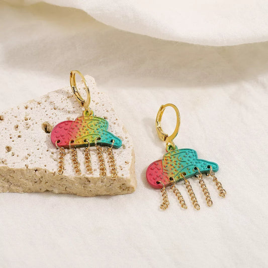 Rainbow Cloud Dangle Earrings - Trendsi - Flyclothing LLC