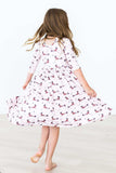 Happy Howl-oween 3/4 Sleeve Pocket Twirl Dress - Mila & Rose ® - Flyclothing LLC