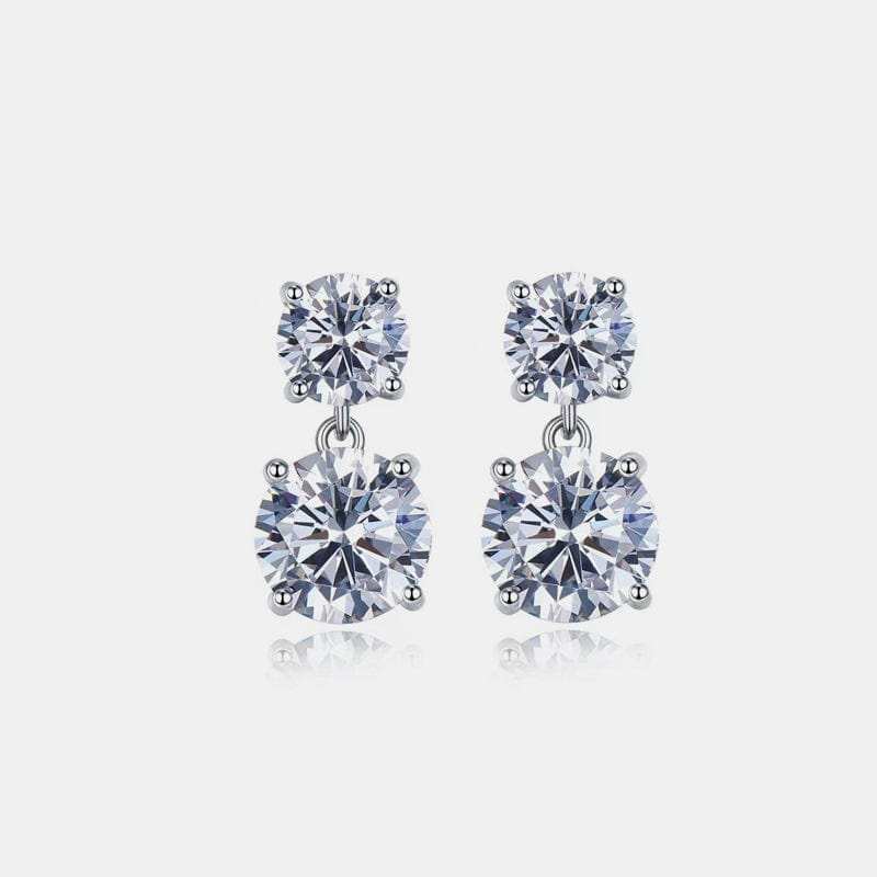 10 Carat Moissanite 925 Sterling Silver Earrings - Trendsi - Flyclothing LLC
