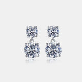 10 Carat Moissanite 925 Sterling Silver Earrings - Trendsi - Flyclothing LLC