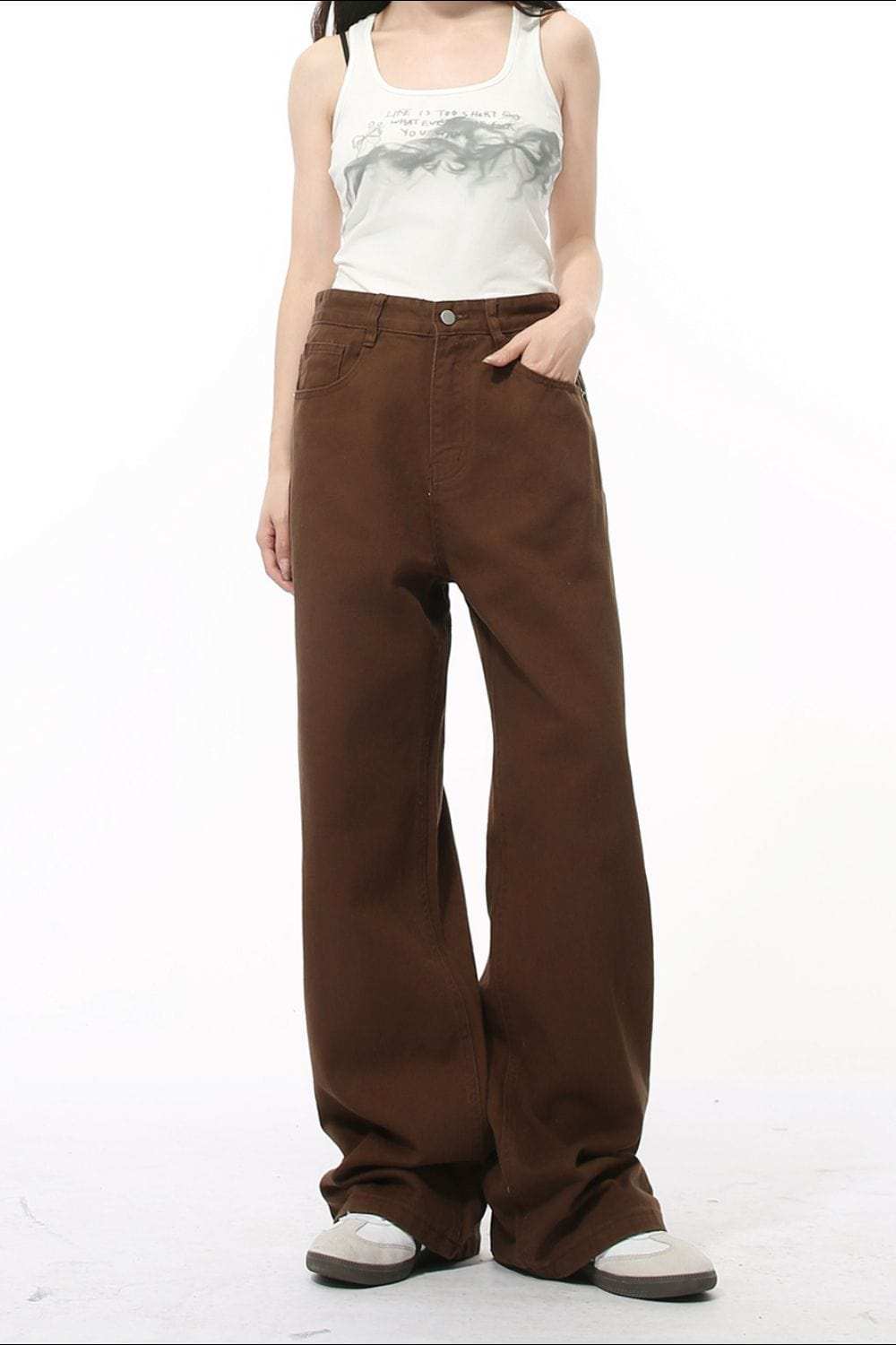 Pocketed Wide Leg Men's Jeans - Trendsi - Flyclothing LLC