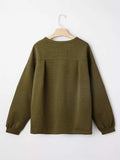 Ribbed Knit Oversized Sweatshirt - Trendsi - Flyclothing LLC