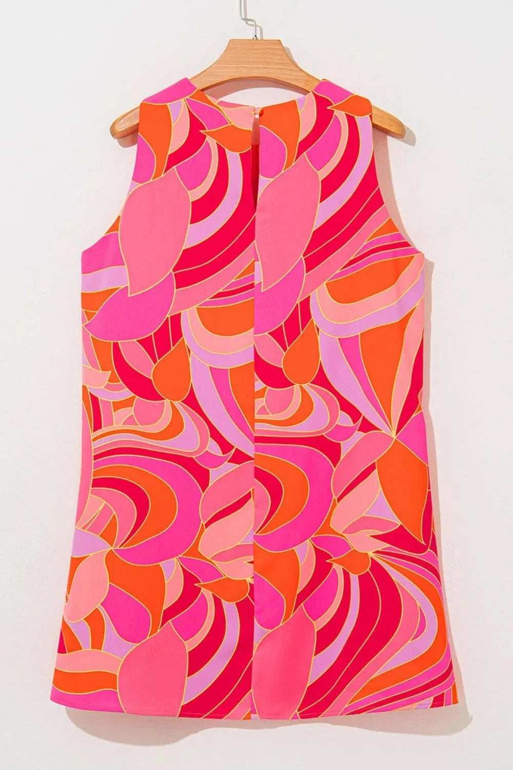 Abstract Floral Print Sleeveless Shift Mini Dress - Trendsi - Flyclothing LLC