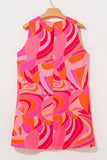 Abstract Floral Print Sleeveless Shift Mini Dress - Trendsi - Flyclothing LLC