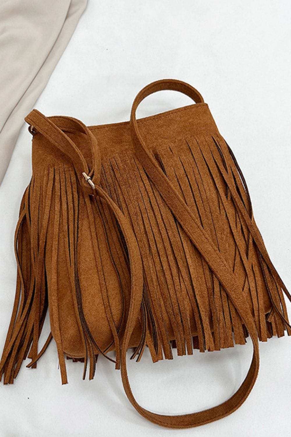 Suede Fringe Shoulder Bag - Trendsi - Flyclothing LLC