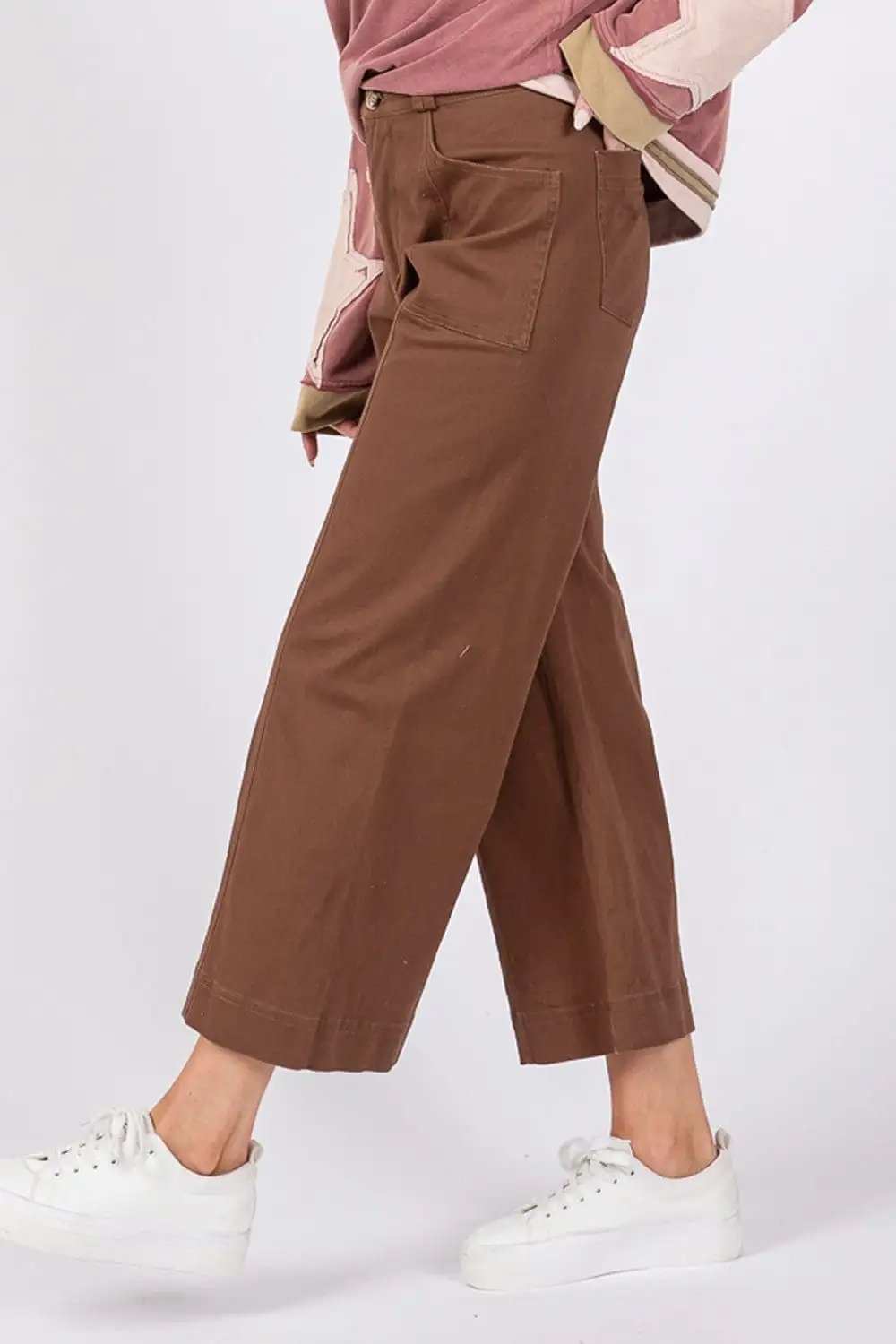 SAGE + FIG Wide Leg Cropped Pants - Trendsi - Flyclothing LLC