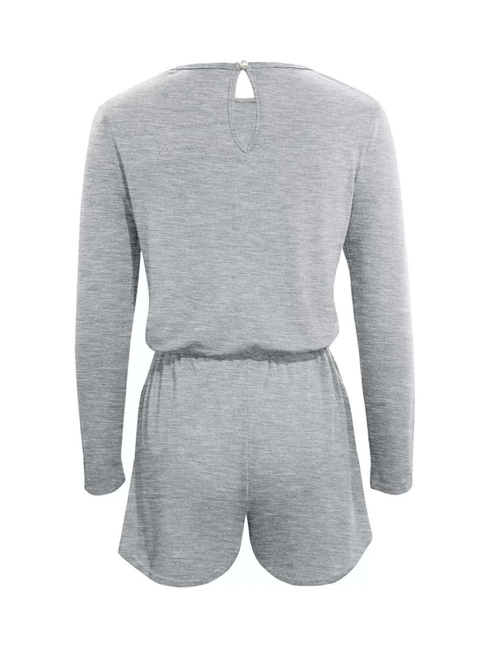 Long Sleeve Drawstring Romper - Trendsi - Flyclothing LLC