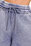 Zenana Acid Wash Fleece Drawstring Shorts With Pockets - Trendsi - Flyclothing LLC