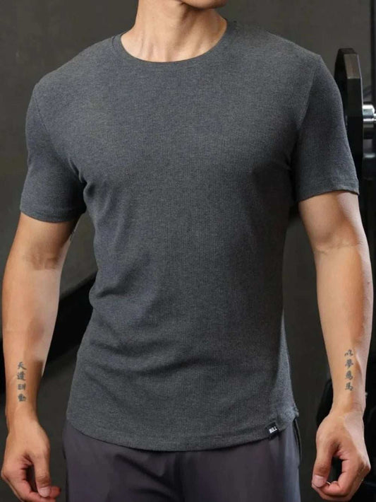 Men's Plus Size Round Neck Short Sleeve T-Shirt - Trendsi - Flyclothing LLC