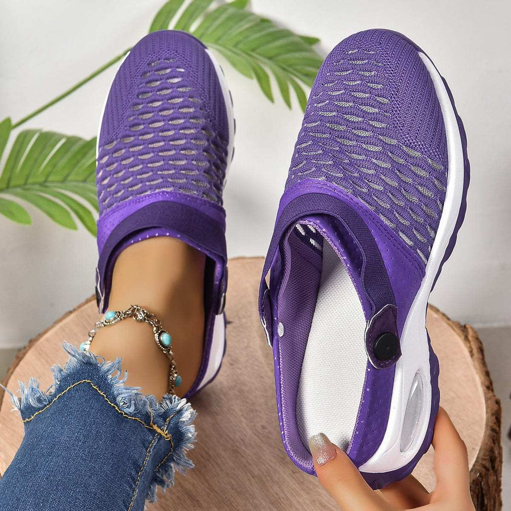 Breathable Mesh Round Toe Sneakers - Trendsi - Flyclothing LLC