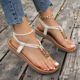 Toe Post Flats Sandals - Trendsi - Flyclothing LLC