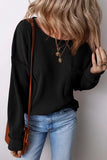 Pocketed Round Neck Long Sleeve Top - Trendsi - Flyclothing LLC
