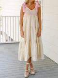 Tiered Tie Shoulder Midi Cami Dress - Trendsi - Flyclothing LLC