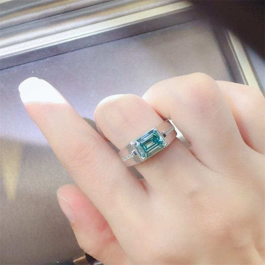 3 Carat 925 Sterling Silver Moissanite Rectangle Shape Ring - Trendsi - Flyclothing LLC