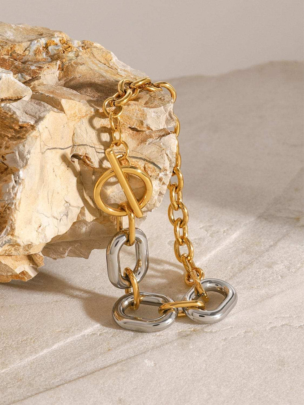 18K Gold-Plated Stainless Steel Chain Bracelet - Trendsi - Flyclothing LLC