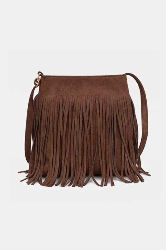 Suede Fringe Shoulder Bag - Trendsi - Flyclothing LLC