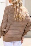 Round Neck Long Sleeve Knit Top - Trendsi - Flyclothing LLC